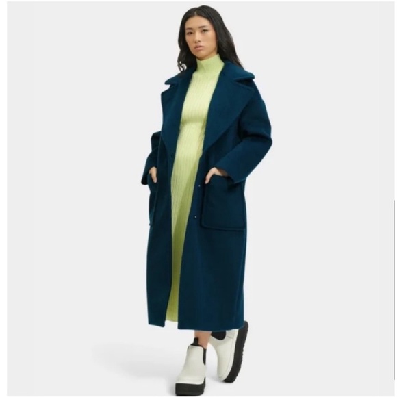 UGG Women’s Hattie Oversized Long Coat Midnight Blue NWT Medium - Picture 9 of 13